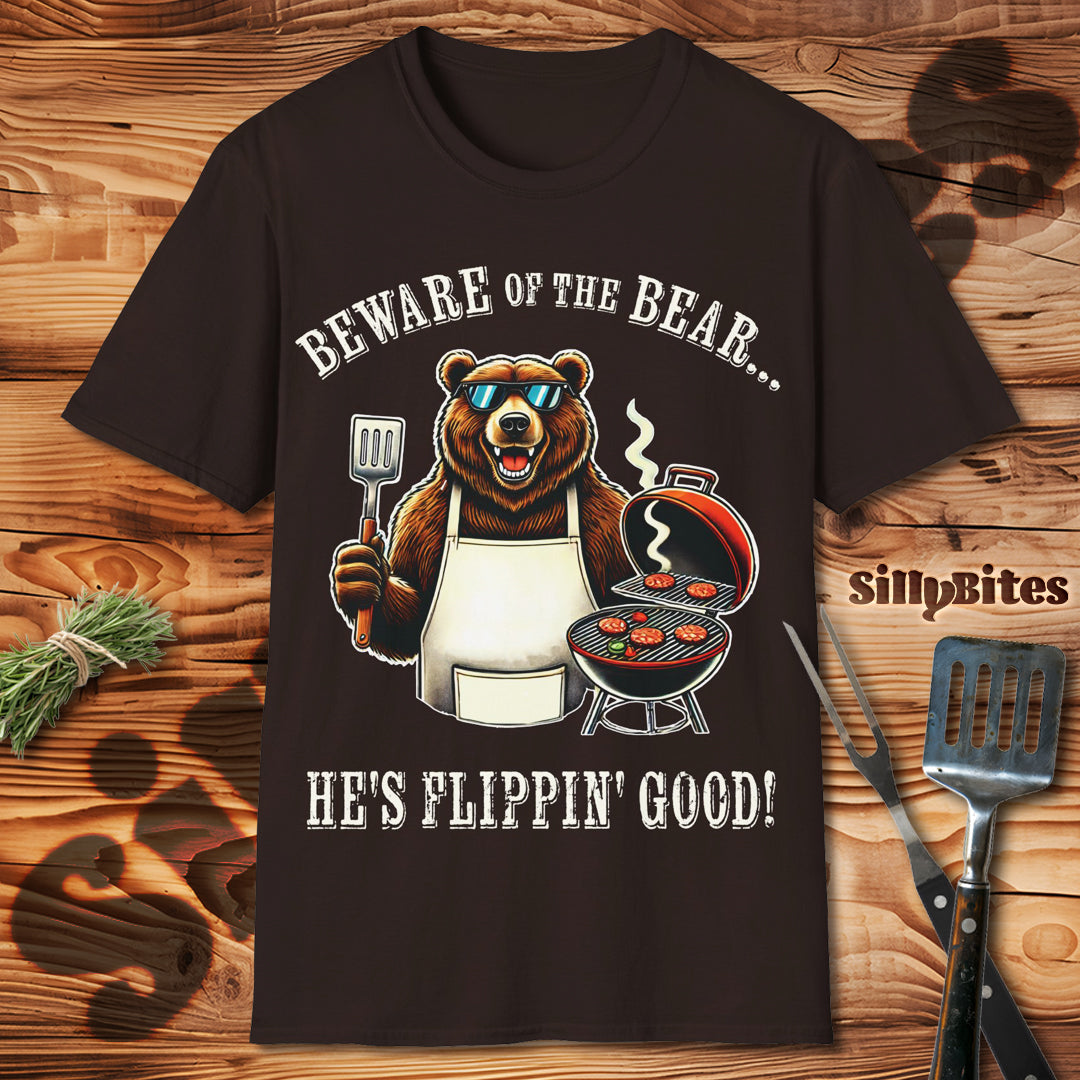 Funny BBQ Bear Grilling T-Shirt - Unisex