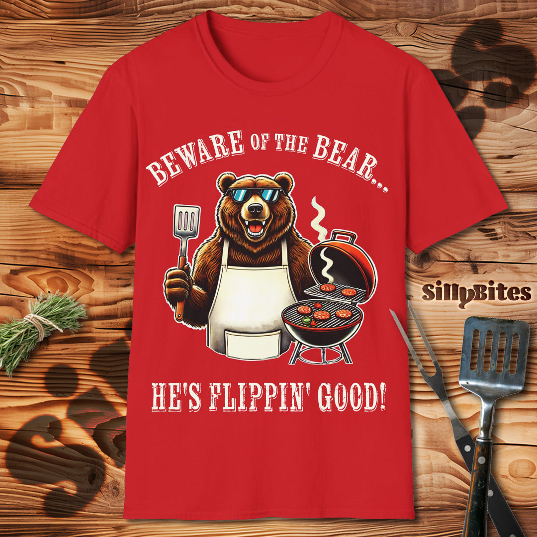 Funny BBQ Bear Grilling T-Shirt - Unisex