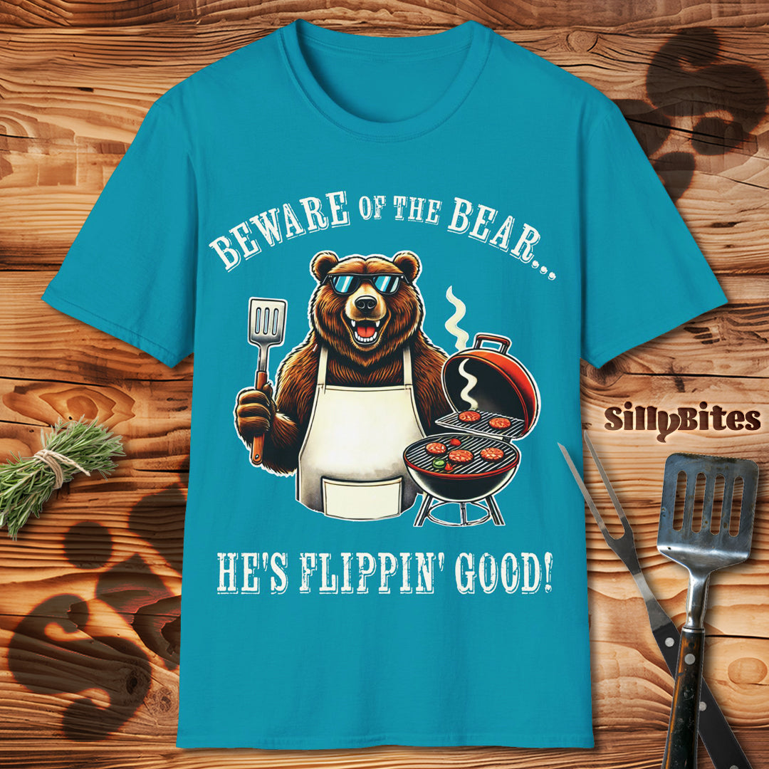 Funny BBQ Bear Grilling T-Shirt - Unisex