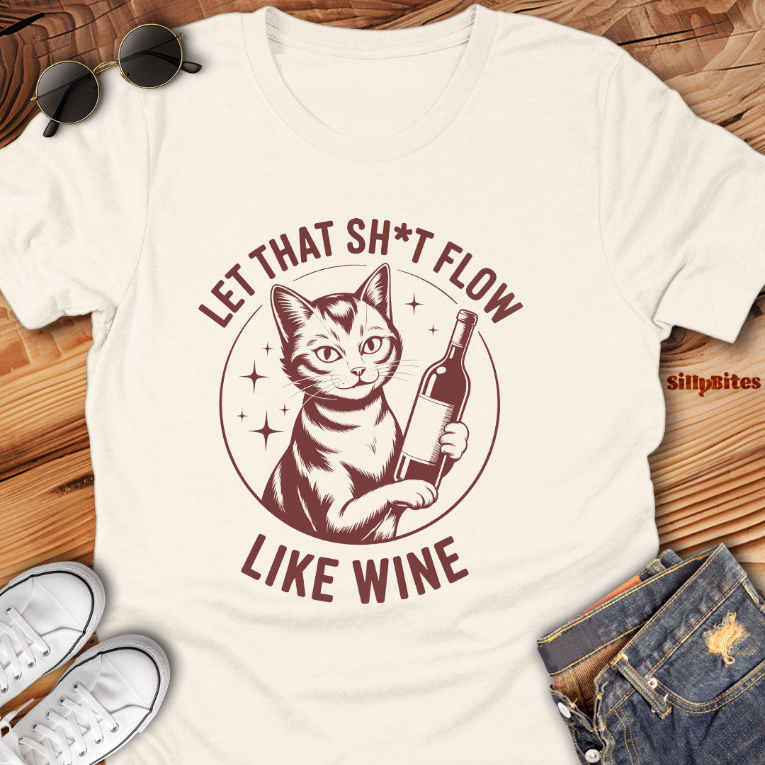 Sarcastic Wine Cat T-Shirt