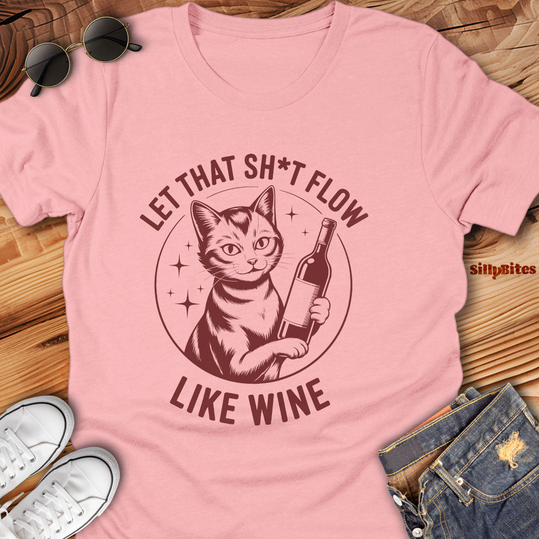 Sarcastic Wine Cat T-Shirt