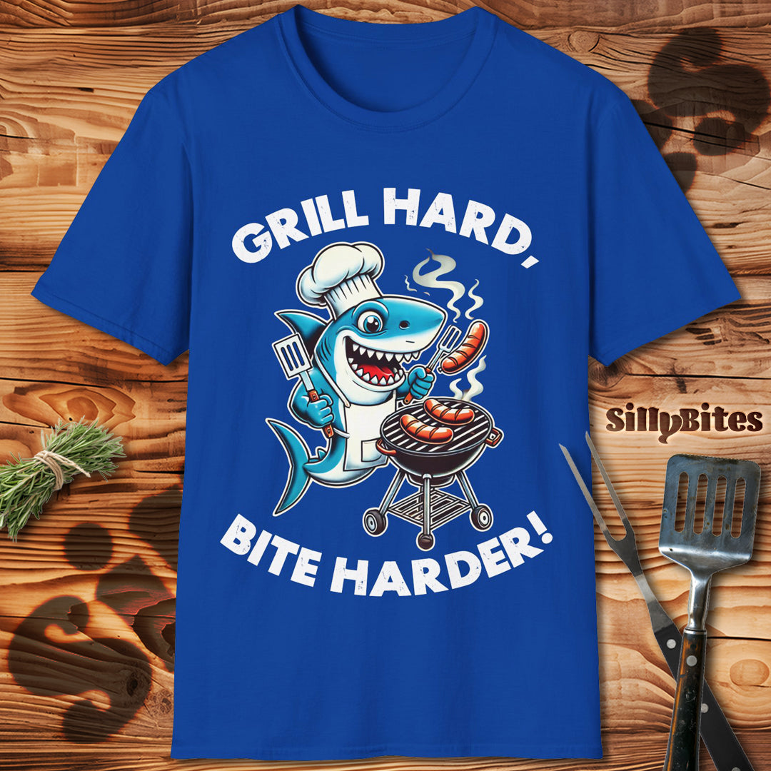 Funny Shark Grilling BBQ T-Shirt - Unisex