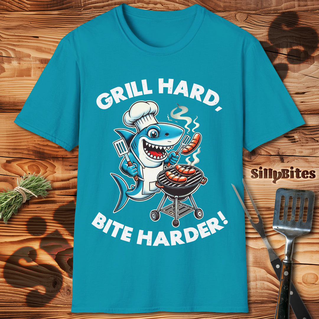 Funny Shark Grilling BBQ T-Shirt - Unisex