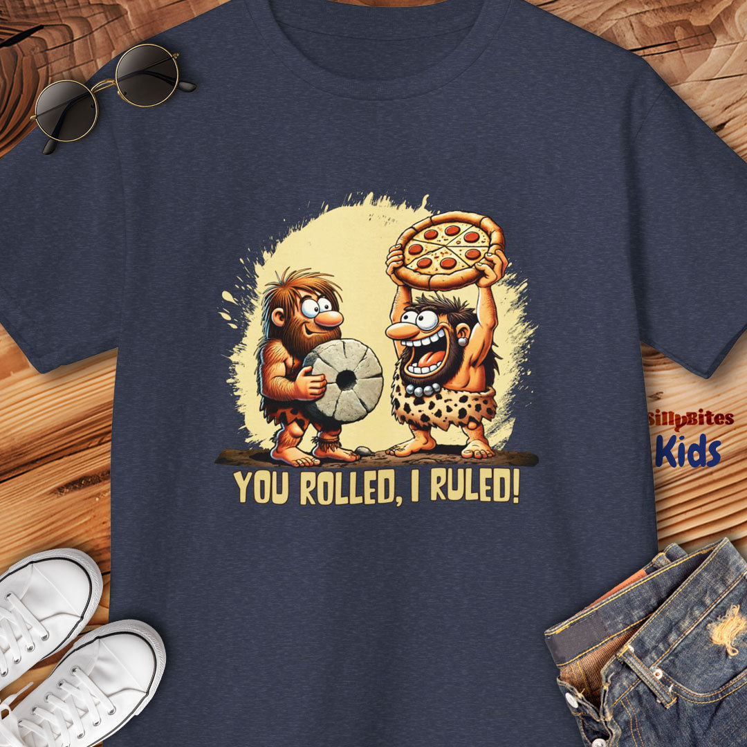 Funny Caveman Pizza Kids T-Shirt