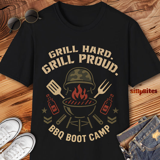 Grill Hard, Grill Proud Military Dad T-Shirt - Unisex