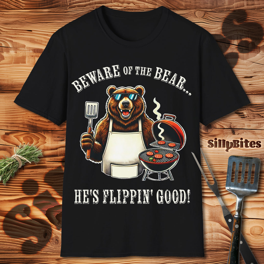 Funny BBQ Bear Grilling T-Shirt - Unisex