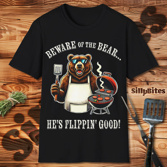 Funny BBQ Bear Grilling T-Shirt - Unisex