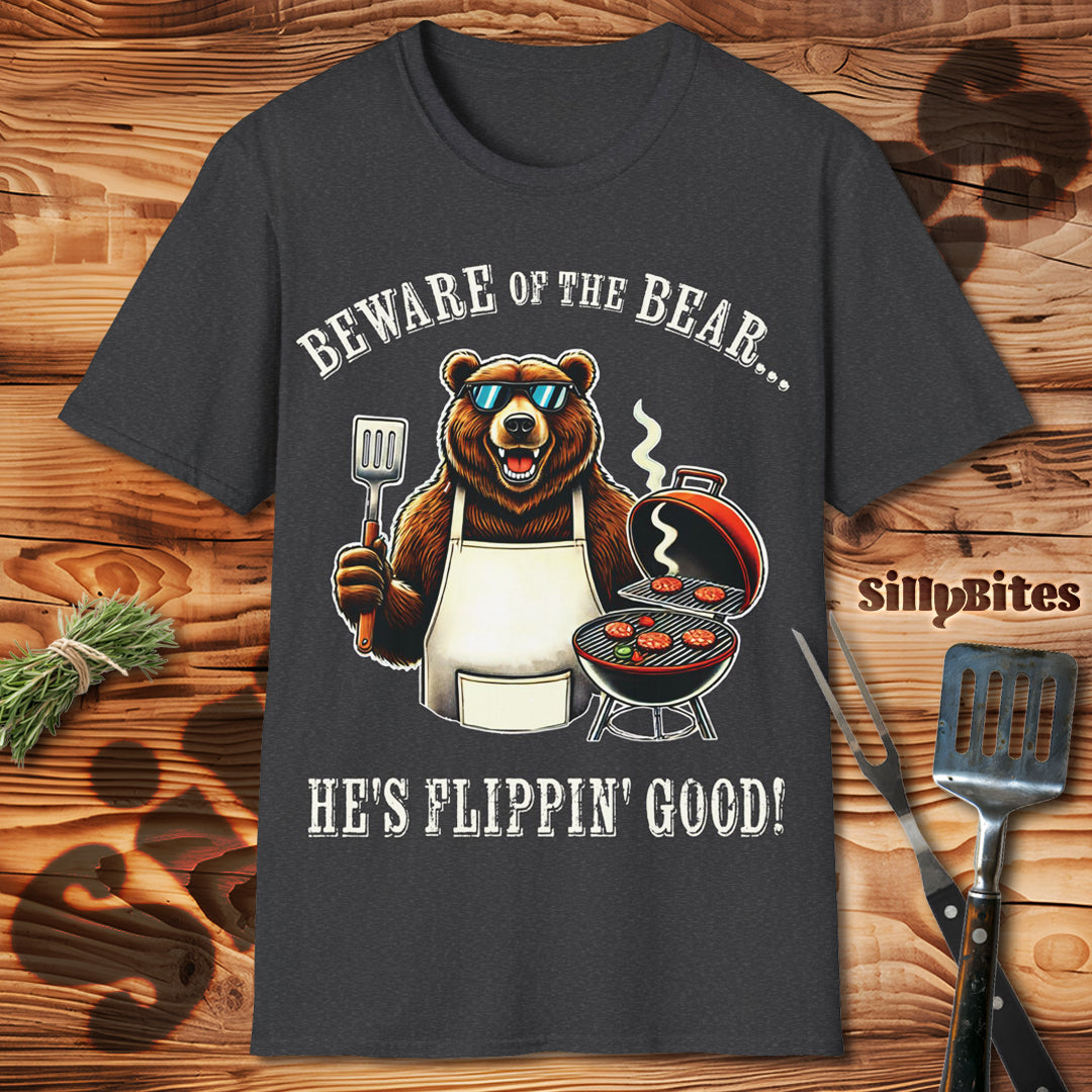 Funny BBQ Bear Grilling T-Shirt - Unisex