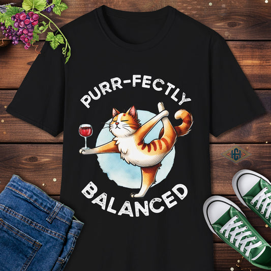 Cat Yoga Wine T-Shirt - Unisex