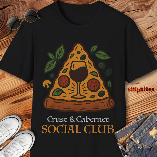 Pizza And Wine Social Club T-Shirt - Unisex