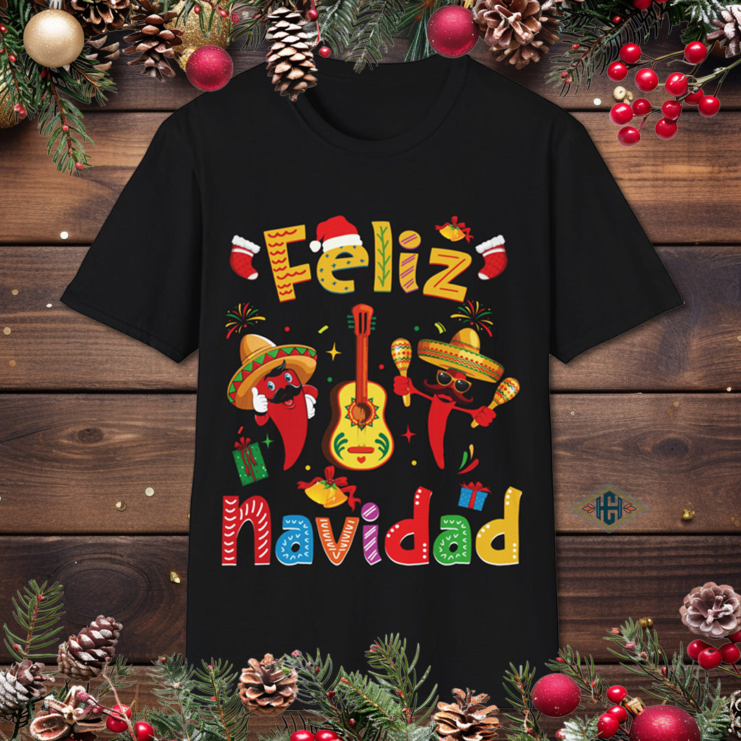 Feliz Navidad Christmas Hot Pepper T-Shirt