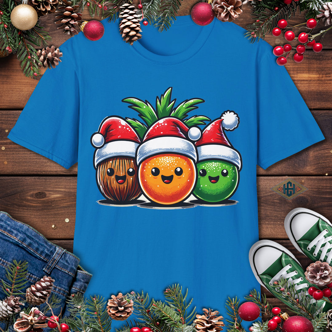 Kawaii Tropical Fruits Christmas T-Shirt