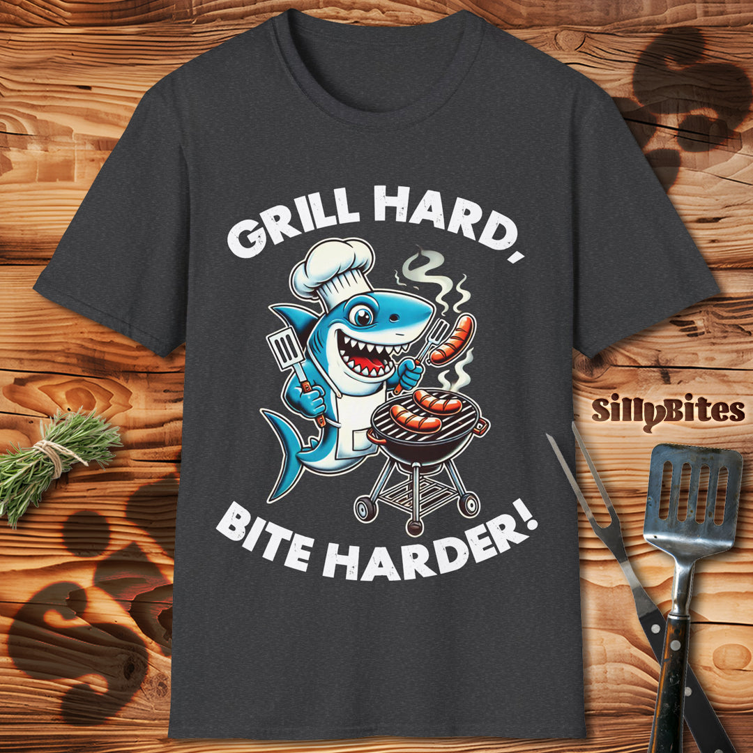 Funny Shark Grilling BBQ T-Shirt - Unisex