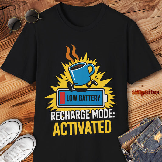 Caffeine Recharging Fun Coffee T-Shirt - Unisex