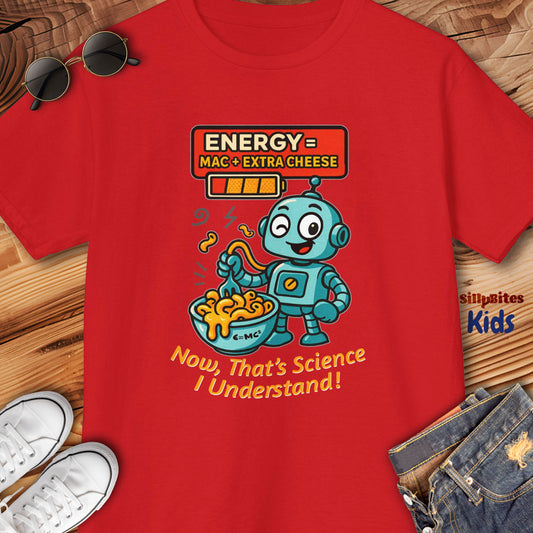 Mac And Cheese Funny Robot Kids T-Shirt