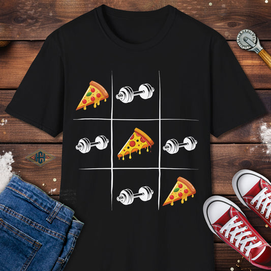 Tic Tac Toe Fitness Pizza T-Shirt