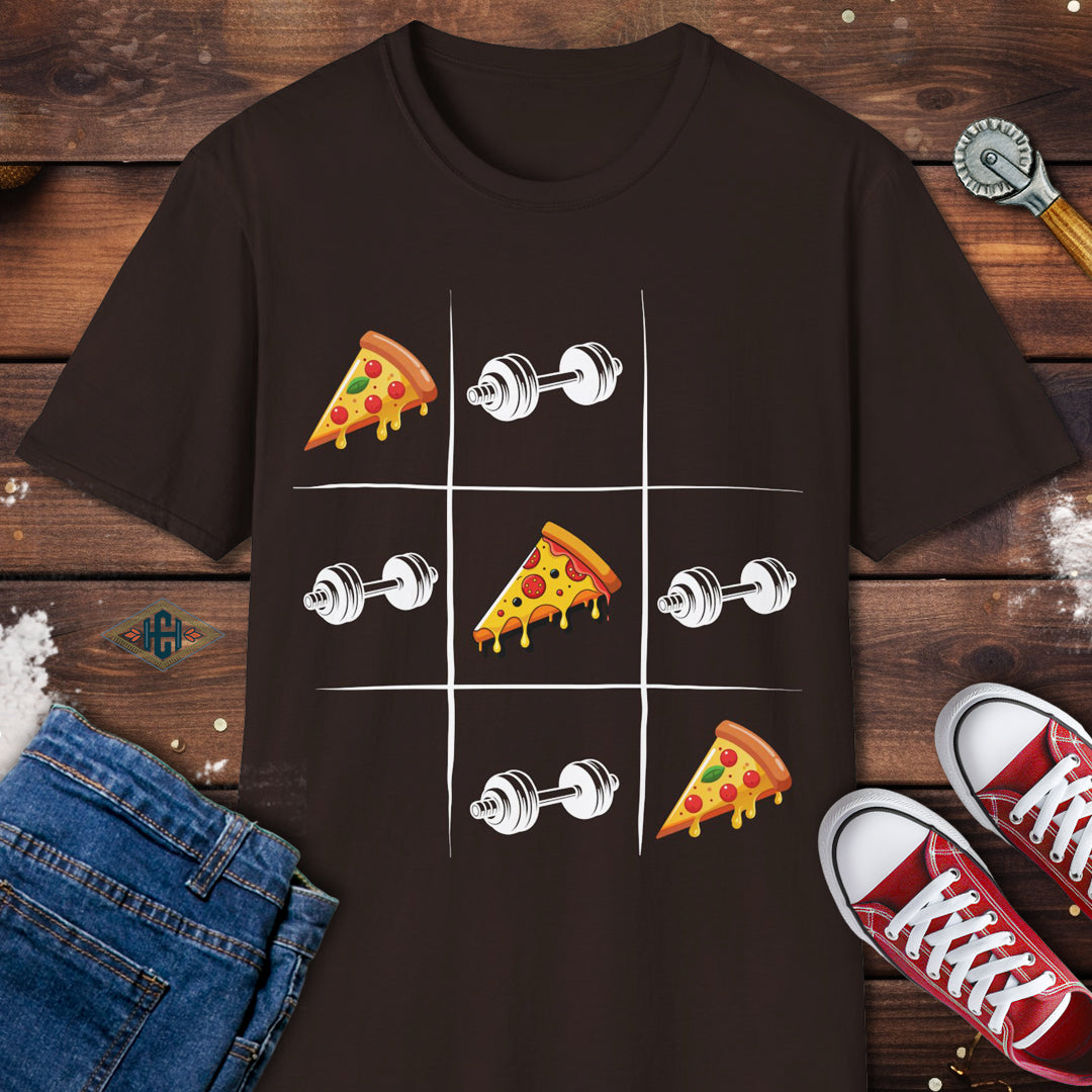 Tic Tac Toe Fitness Pizza T-Shirt