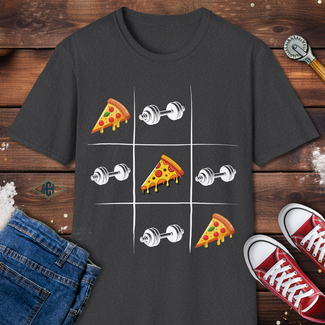 Tic Tac Toe Fitness Pizza T-Shirt