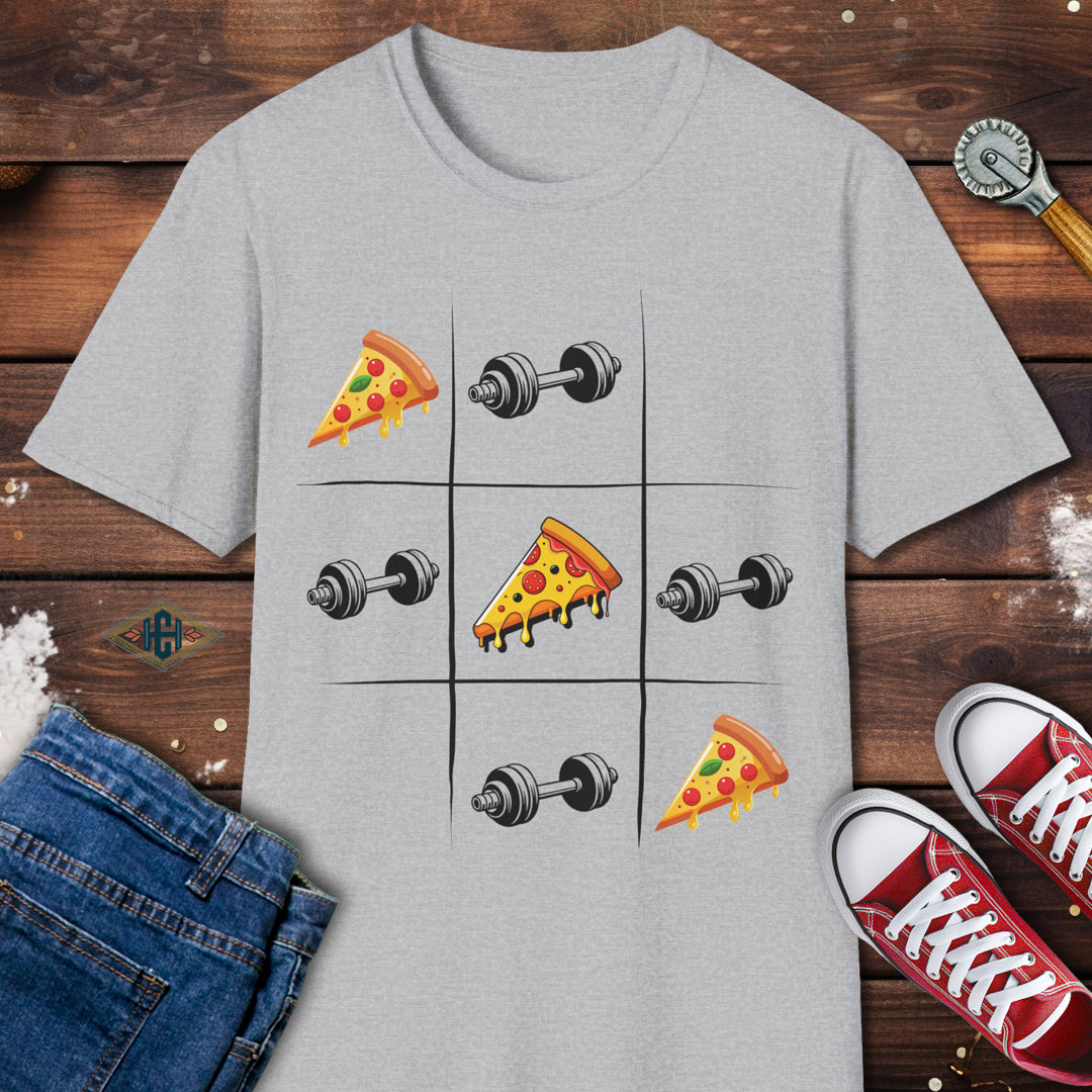 Tic Tac Toe Fitness Pizza T-Shirt