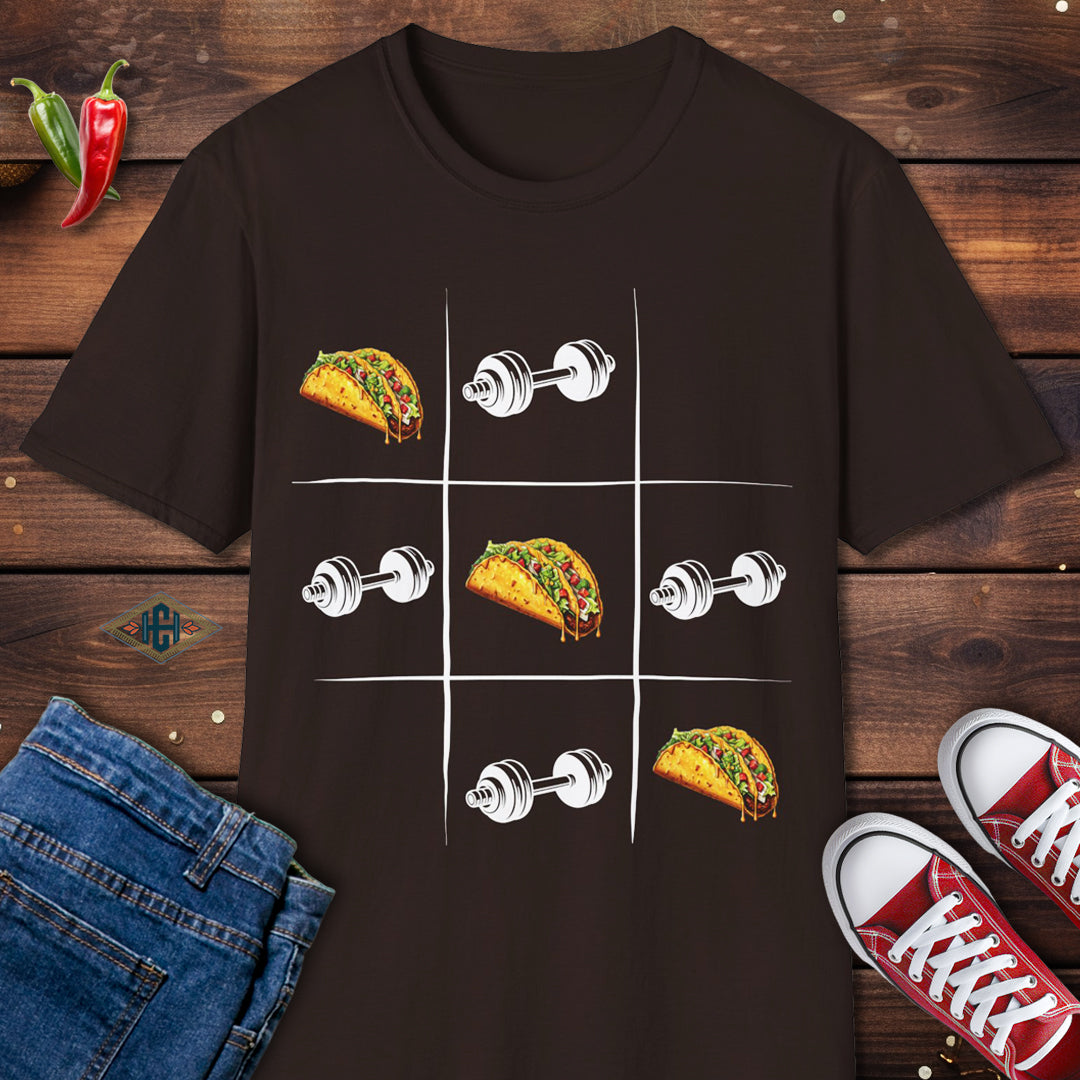 Tic Tac Toe Fitness Taco T-Shirt