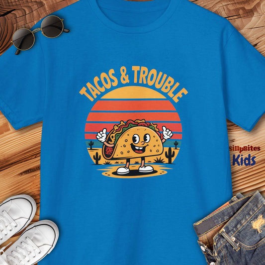 Boys Tacos And Trouble Kids T-Shirt