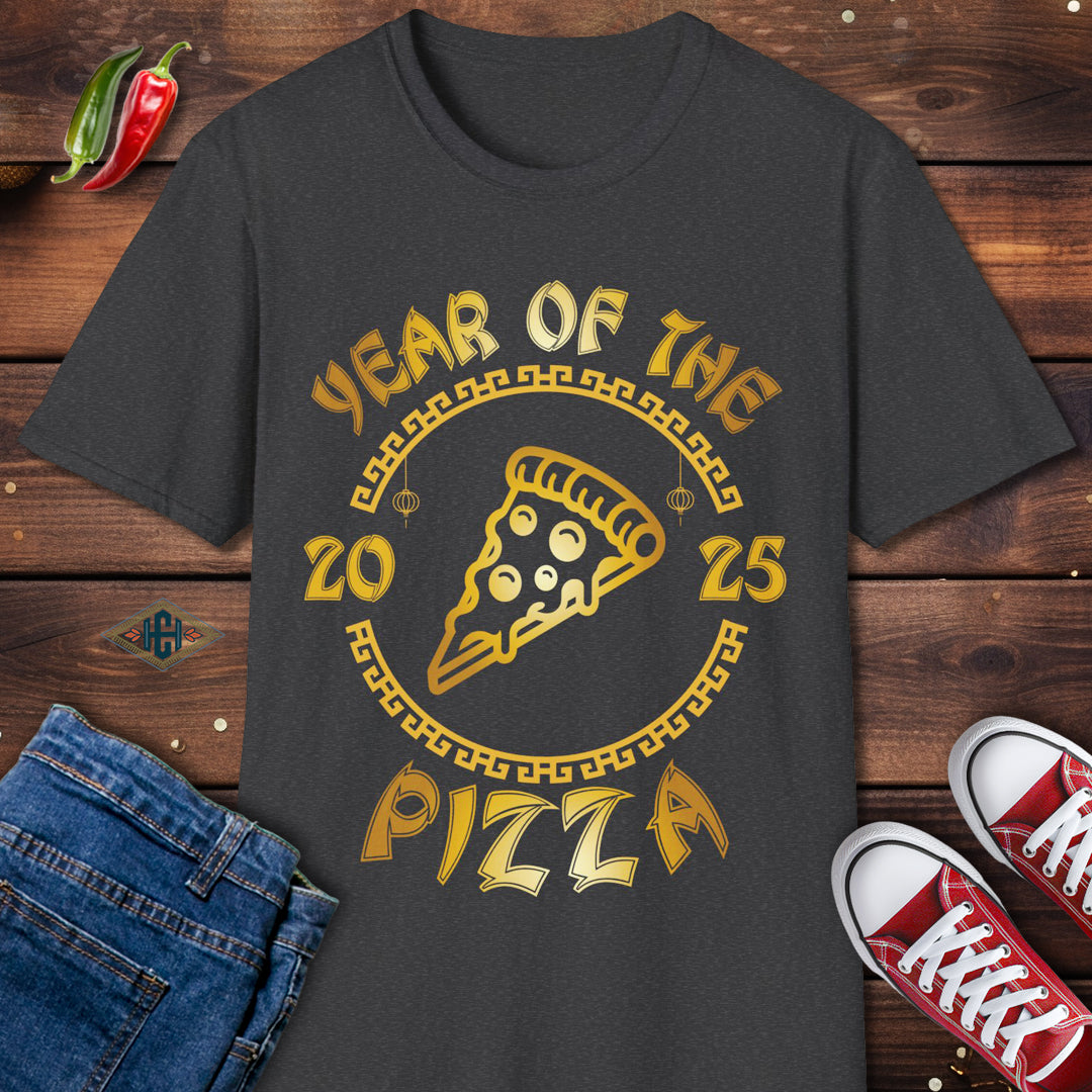 Year Of The Pizza 2025 New Year Humor T-Shirt