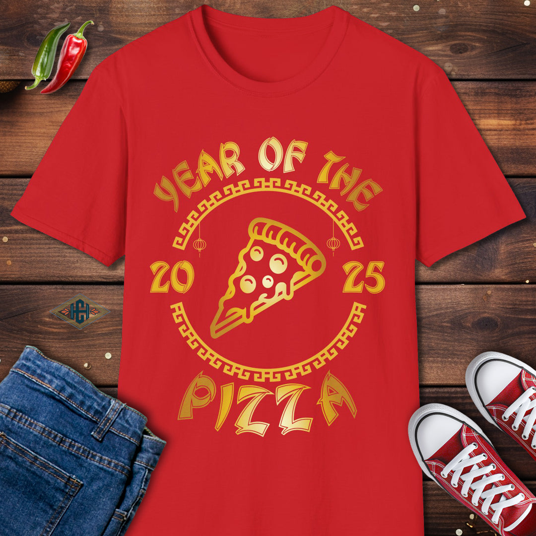 Year Of The Pizza 2025 New Year Humor T-Shirt